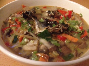 Okra with Stir fry vegetables Soup